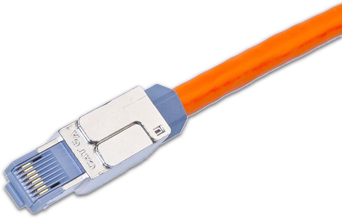 Wirewin Feldmontierrbarer RJ45 Stecker C6A ISO/IEC,toolless, gerade Einführung