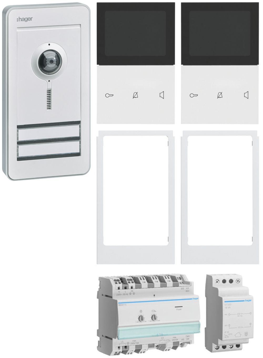 Kit video elcom.home, p.2appartamenti postazione interna bianco/esterna bianco