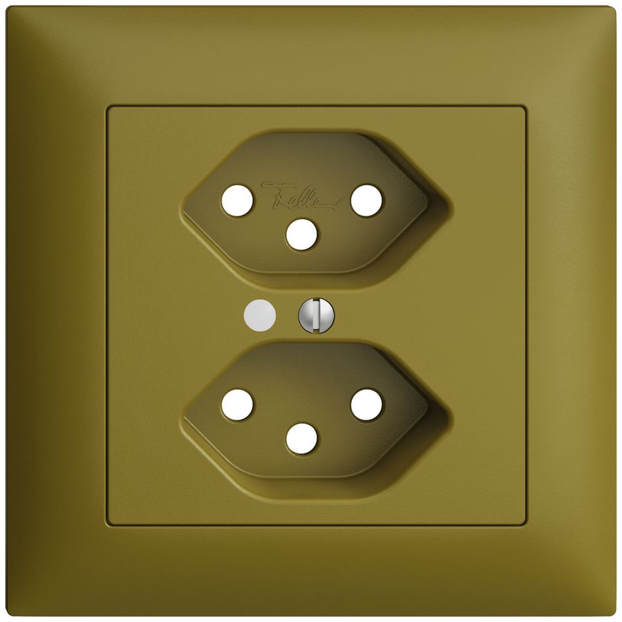 UP-Frontset EDIZIOdue olive 88×88mm 2×T13 mit Linse