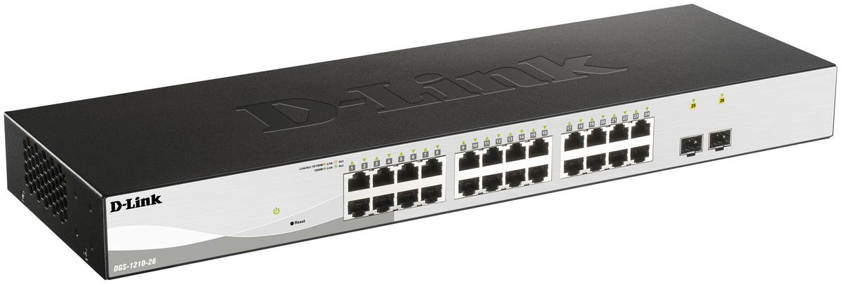 Switch D-Link DGS-1210-26/E, 26-port smart managed Layer2/3 Gigabit