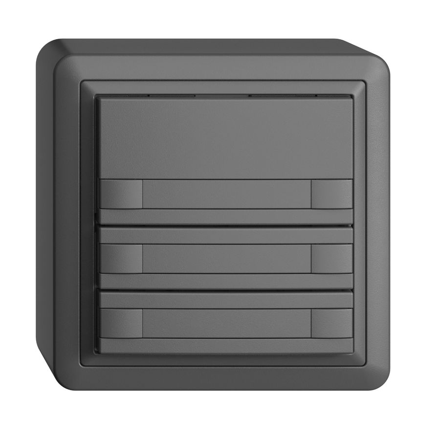 Poussoir KNX RGB AP EDUE, 250mW, s.LED, papier, 3×poussoir, comm.2×touches, grf