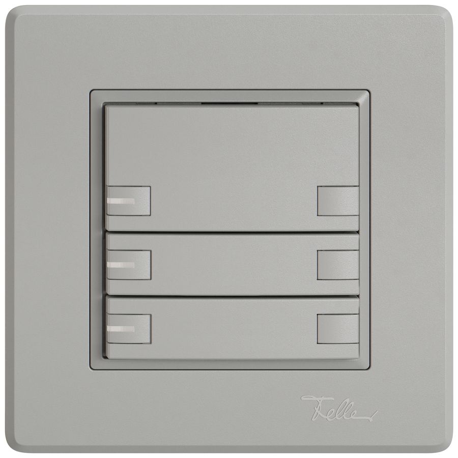 Poussoir KNX RGB ENC EDIZIO.liv SNAPFIX® capteur temp.RGB-LED 3× comm.2T grc