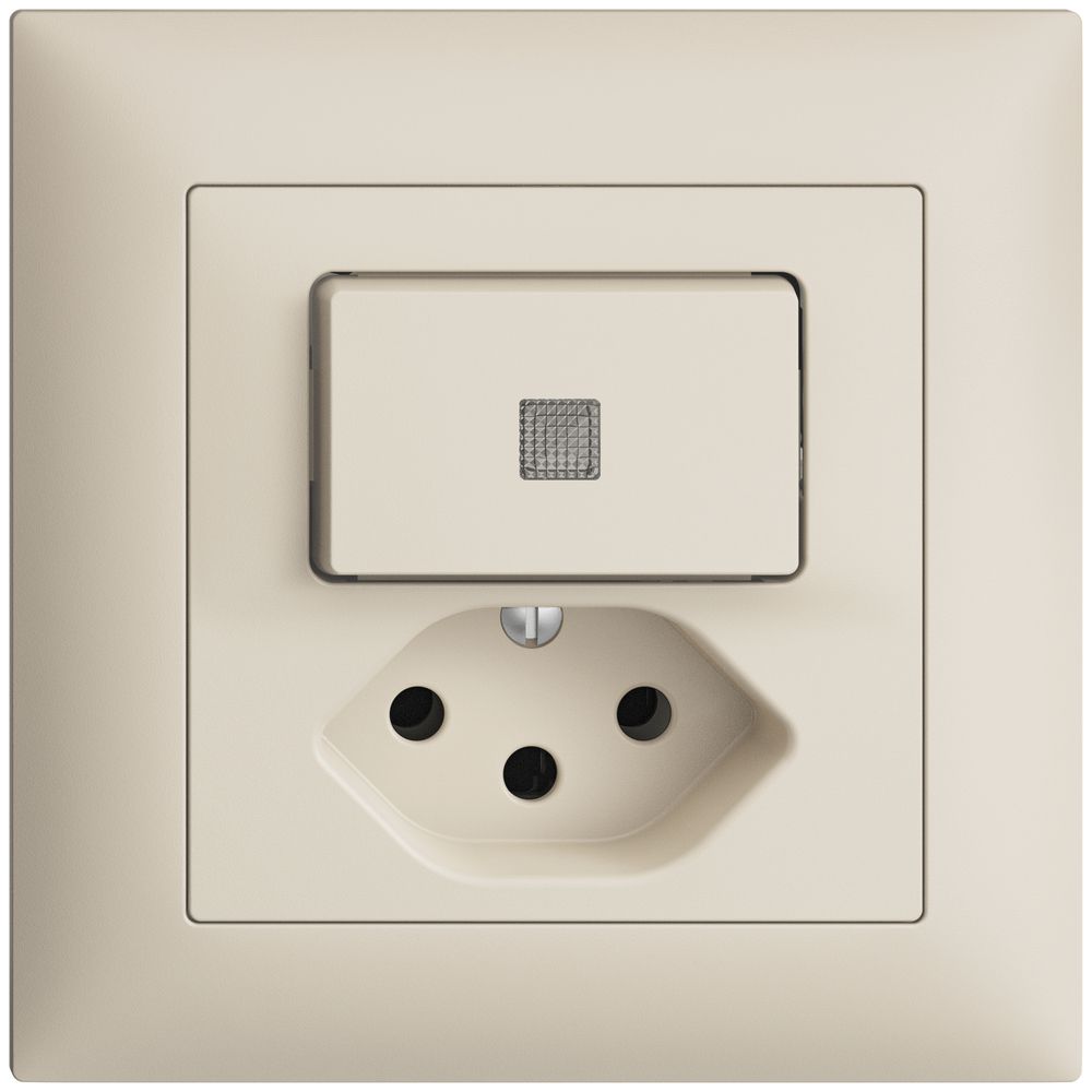 UP-Leuchtkombination 6/1L+T13 crema, LS EDIZIOdue mit Linse, LED gelb