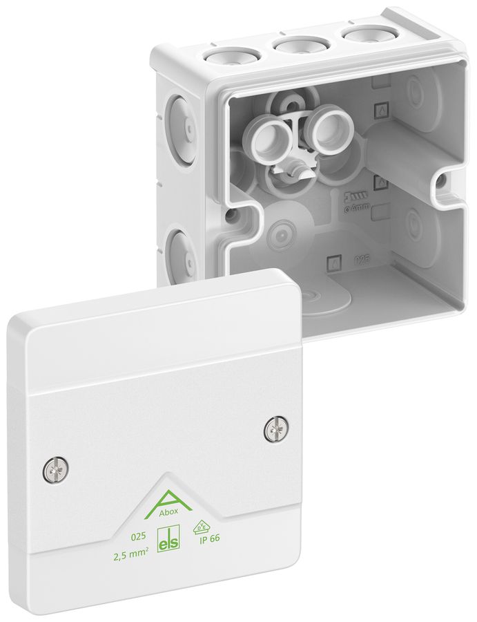 Scatola di derivazione AP Spelsberg Abox 025-L/w 87×87×52mm IP66 bi