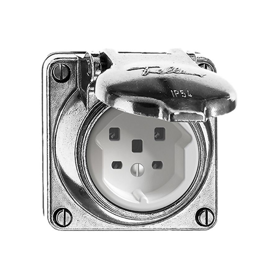 EB-Steckdose nass T25 16A, Al natur