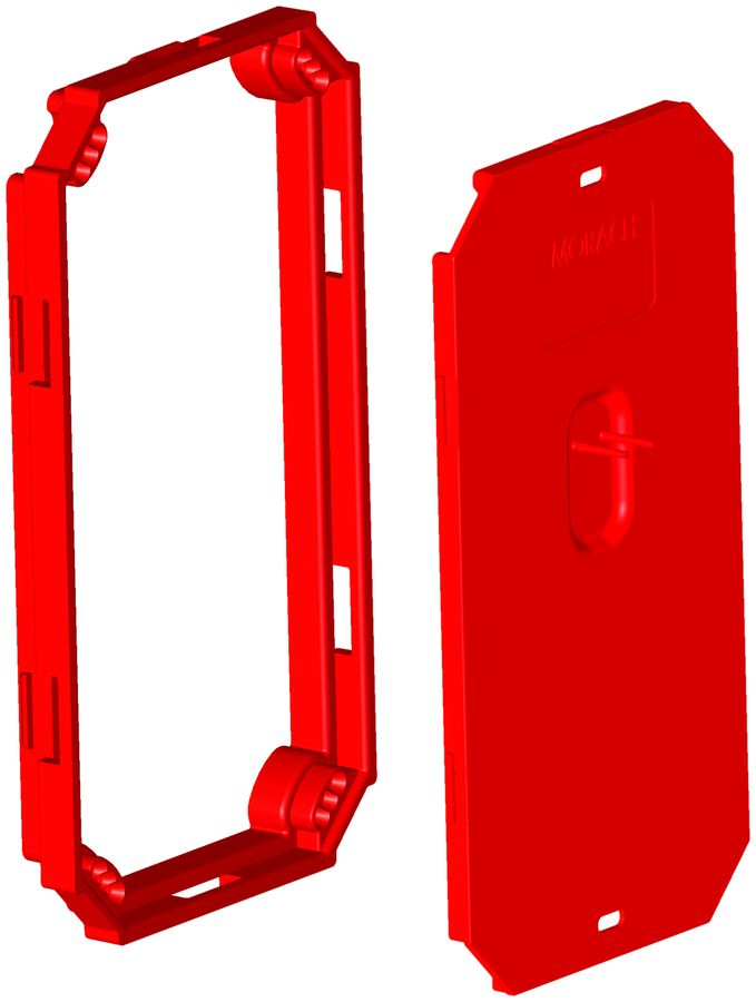 Quadro rialzo MT per CRALLO LEU 7mm con coperchio grd.2 rosso