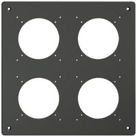 Montageplatte Feller NEVO SNAPFIX® 2×2 Ø69mm 225×225mm schwarz