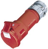 Prise CEE-Powertop 32A 5P 6h 400V rouge, avec presse-étoupe