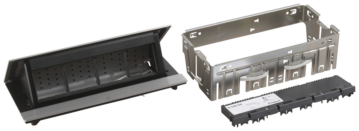 Tischsteckdose POP-UP für 8 Module Mosaic inox