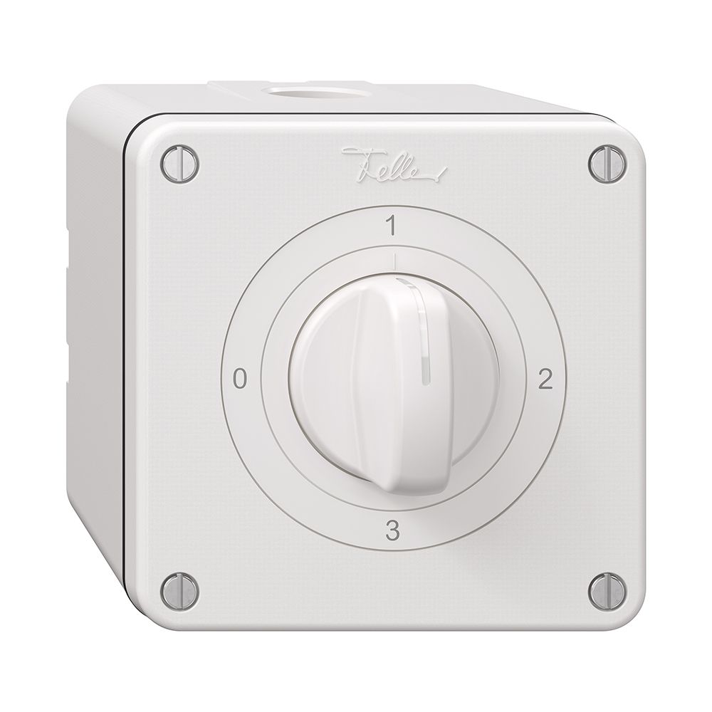 NAP-Drehschalter NEVO, 5/2L, mit Drehgriff, KS, 0-1-2-3, weiss