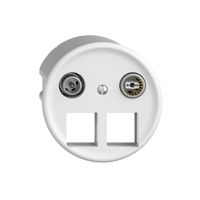 Multimediadose 11dB Sdue Q, Enddose/Durchgangsdose, f.2×RJ45 Keystone, weiss