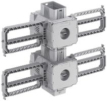 NUP-Einlasskasten HSB Fixierflügel 165×75×90mm 2×1 M20/25/32 GDP 650°C grau