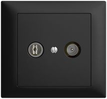 Prise TV-R ENC EDIZIOdue 11dB noir à large bande 5…2000MHz, FKE