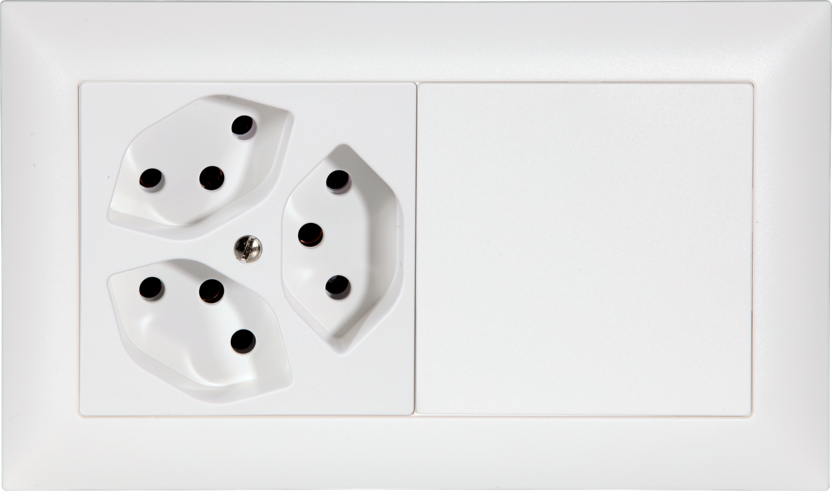 UP-Kombination Edue 1x2, 3xT13 + Blind o. Schraube ws