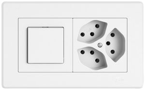 UP-Kombination EDIZIO.liv SNAPFIX® 1×2 96×156mm Schema 3/1L+3×T13 weiss