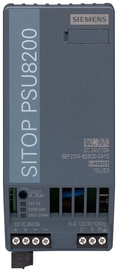 Stromversorgung Siemens SITOP PSU8200, IN:120/230VAC, OUT:24VDC/10A