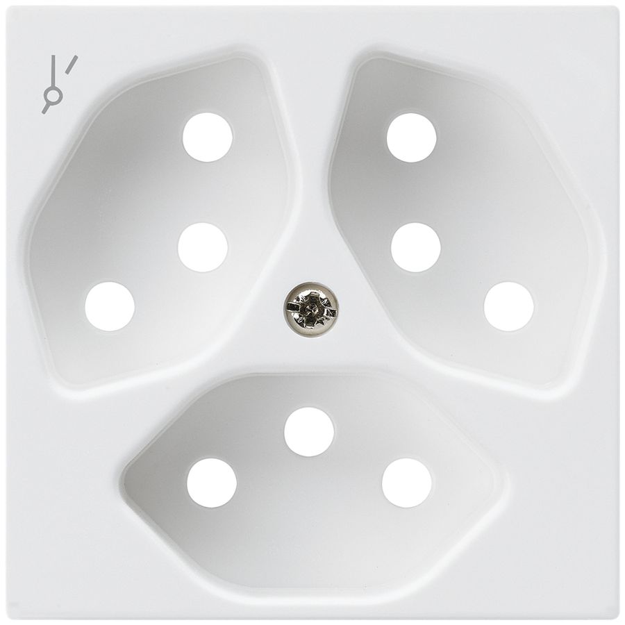 Frontplatte kallysto 3×T13/1 60×60mm weiss mit Kinderschutz