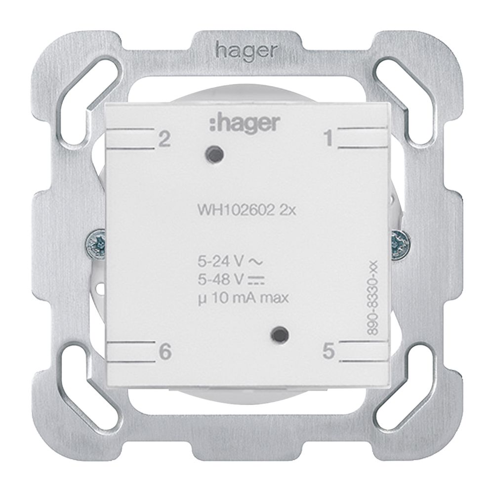 Intérieur pour poussoir universel 2× Hager sans LED montage F