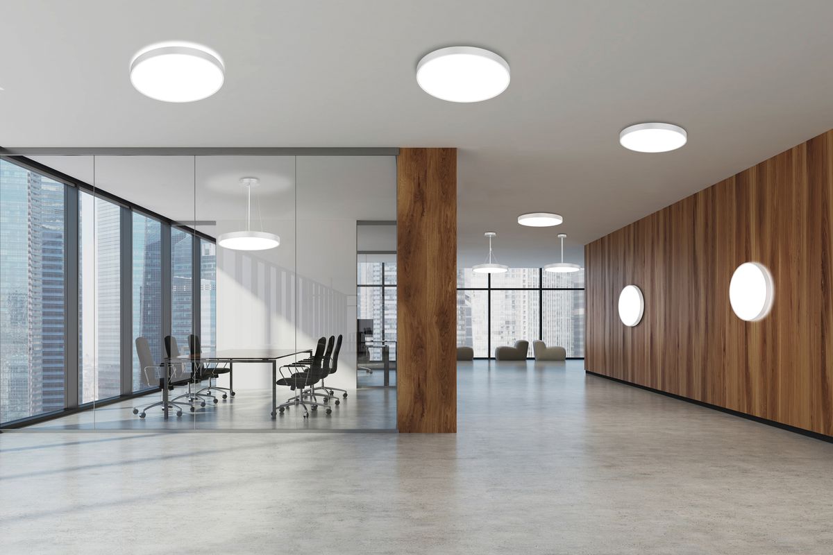 LED-Deckenleuchte DOTLUX DISCugr 40W 4920lm 830/835/840 IP40 DALI Ø400mm weiss