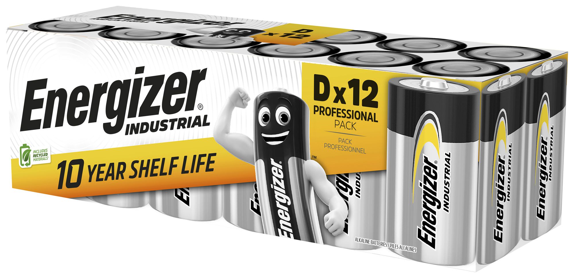 Pila alcalina Energizer Industrial LR20 1.5V blister a 12 pezzi