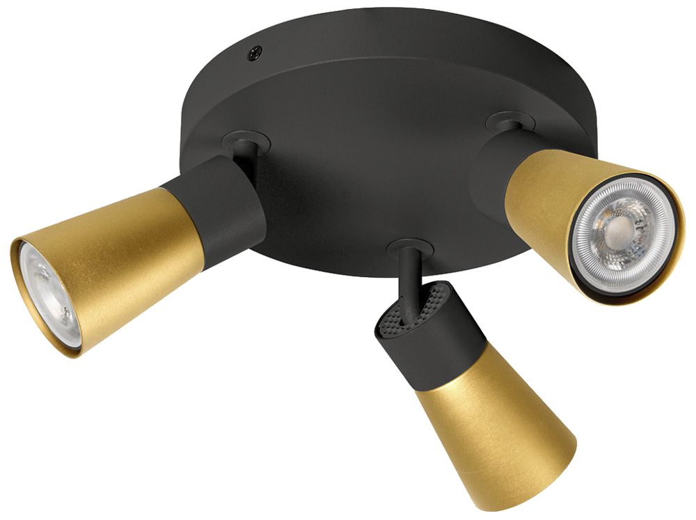 Spot SLV PURI 2.0 Cone CW GU10 3×6W REG Ø180×113mm nero/oro