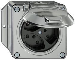 Presa AP ELEMENT 3×tipo 13 1×S 10A 250V IP20 con coperchio alluminio