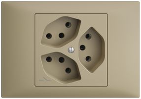 EB-Steckdose EDIZIOdue 3×T13 1×S sand