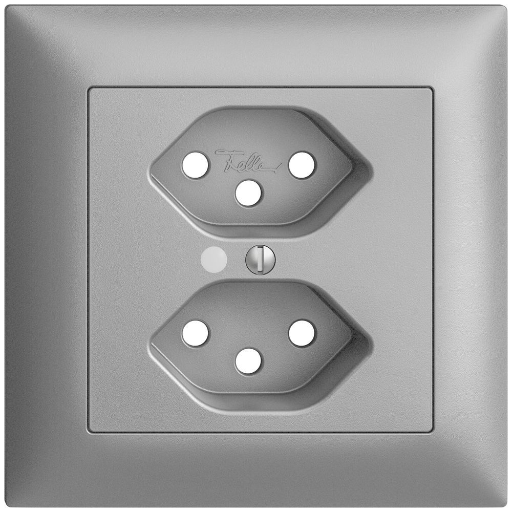 UP-Frontset EDIZIOdue silver 88×88mm 2×T13 mit Linse