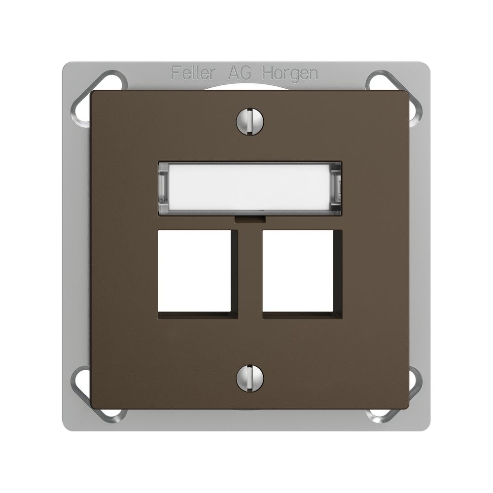 EB-Montageset EDIZIOdue FM.TE, Geradeauslass, für 2×Keystone, coffee