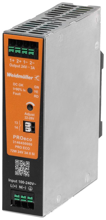 EB-Schaltnetzgerät WM PRO ECO 85…264VAC 110…370VDC OUT:22…28V 72W