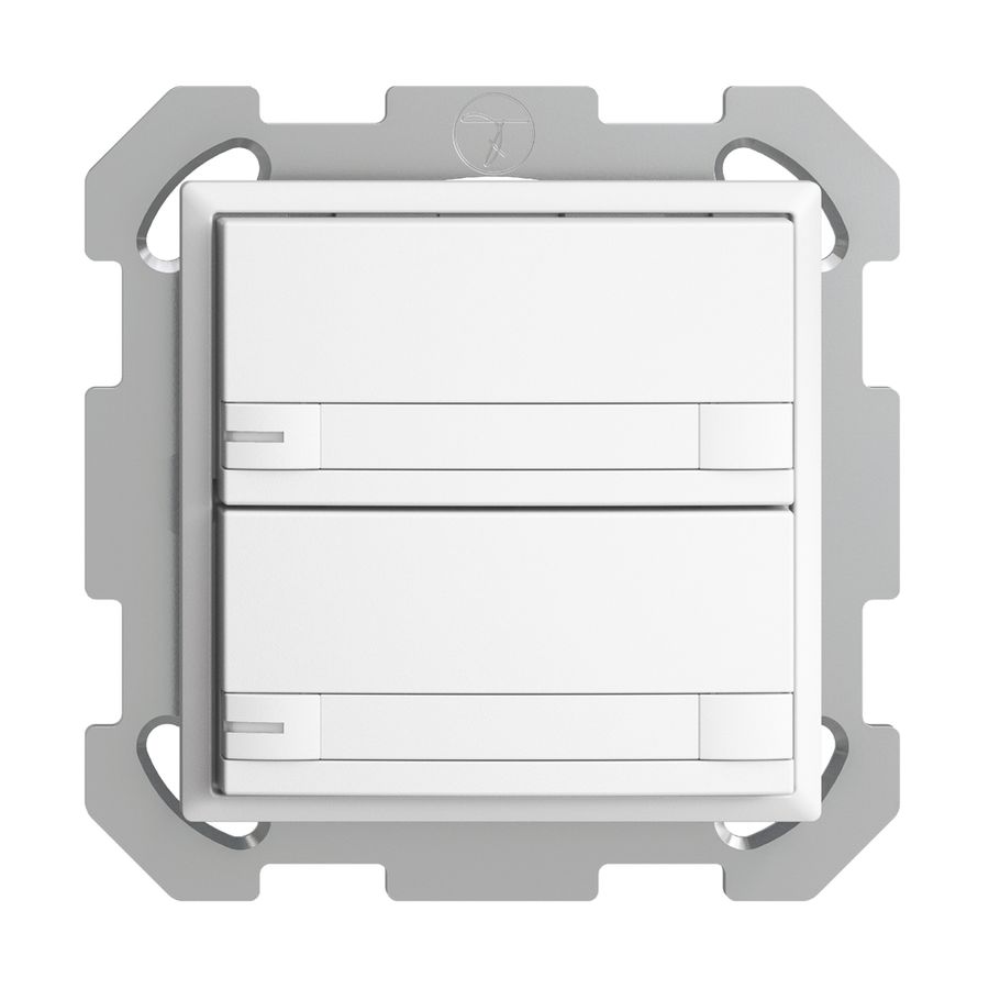 Poussoir ENC KNX 2× EDIZIOdue colore blanc RGB avec LED avec insert papier