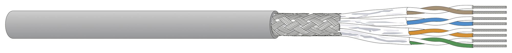 Datenkabel Dätwyler CU 7702 4P S/FTP Kat.7 AWG26 FRNC/LSZH Dca grau