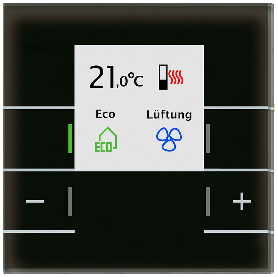 Termostato ambiente KNX INC MDT SCN-RTRGS.02S display LED vetro nero