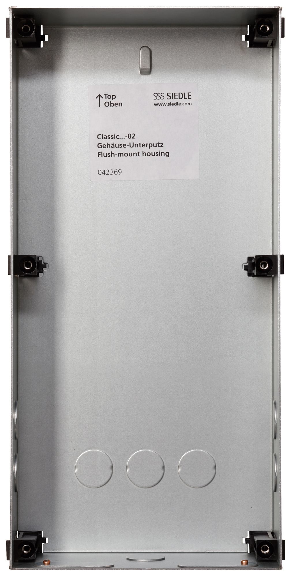 Boîtier INC Siedle Classic 1× 154×310×65mm argent