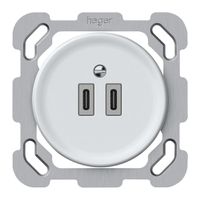 UP-USB-Ladesteckdose origin 2×USB-C 3000mA 5V weiss