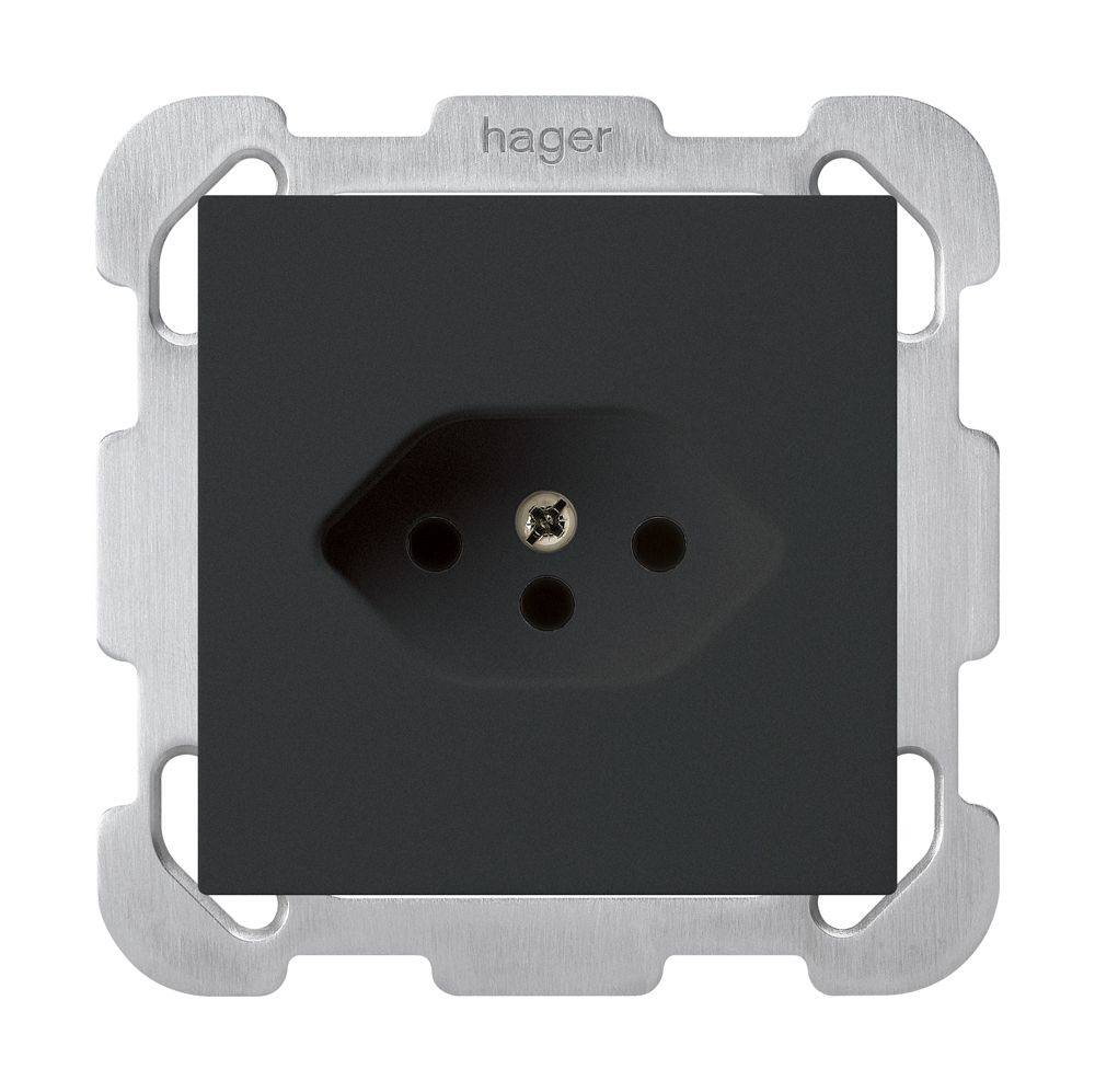 Prise ENC kallysto T13 noir avec plaque de fixation