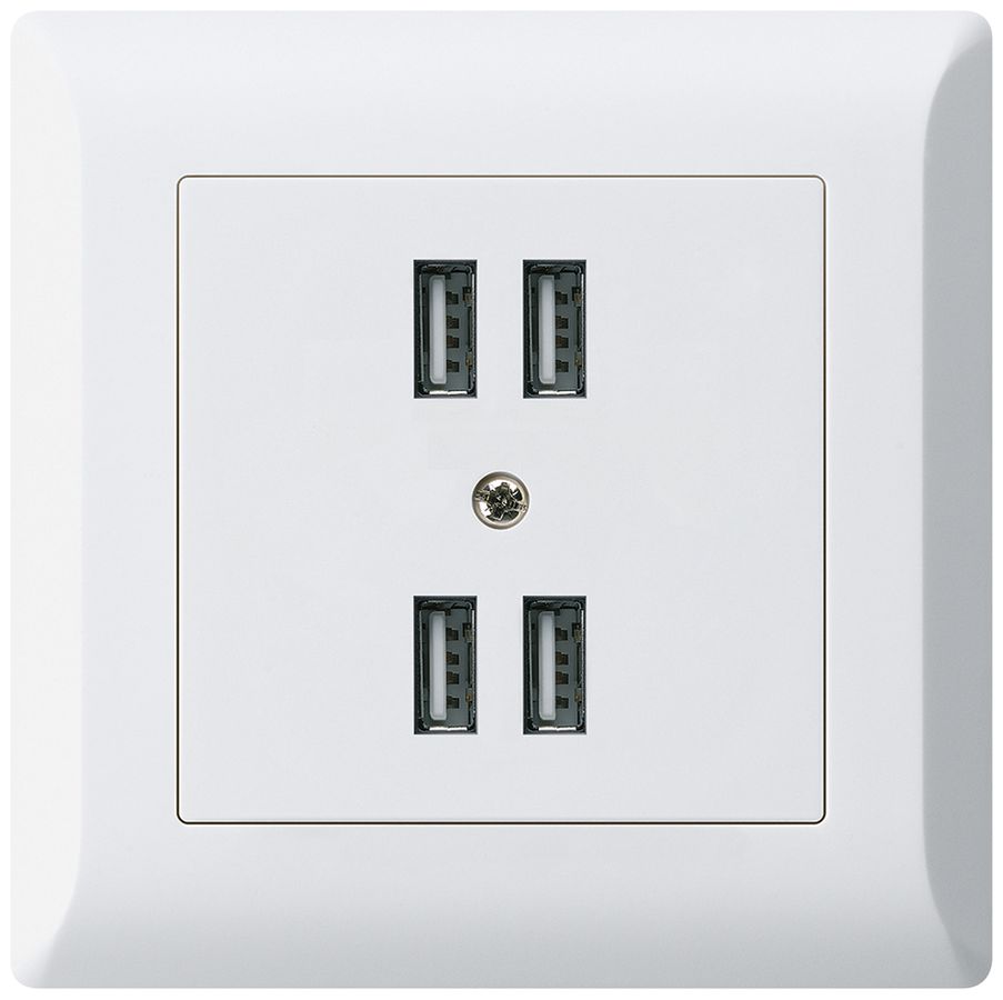 Prise ENC 4×USB kallysto.line 2400mA blanc