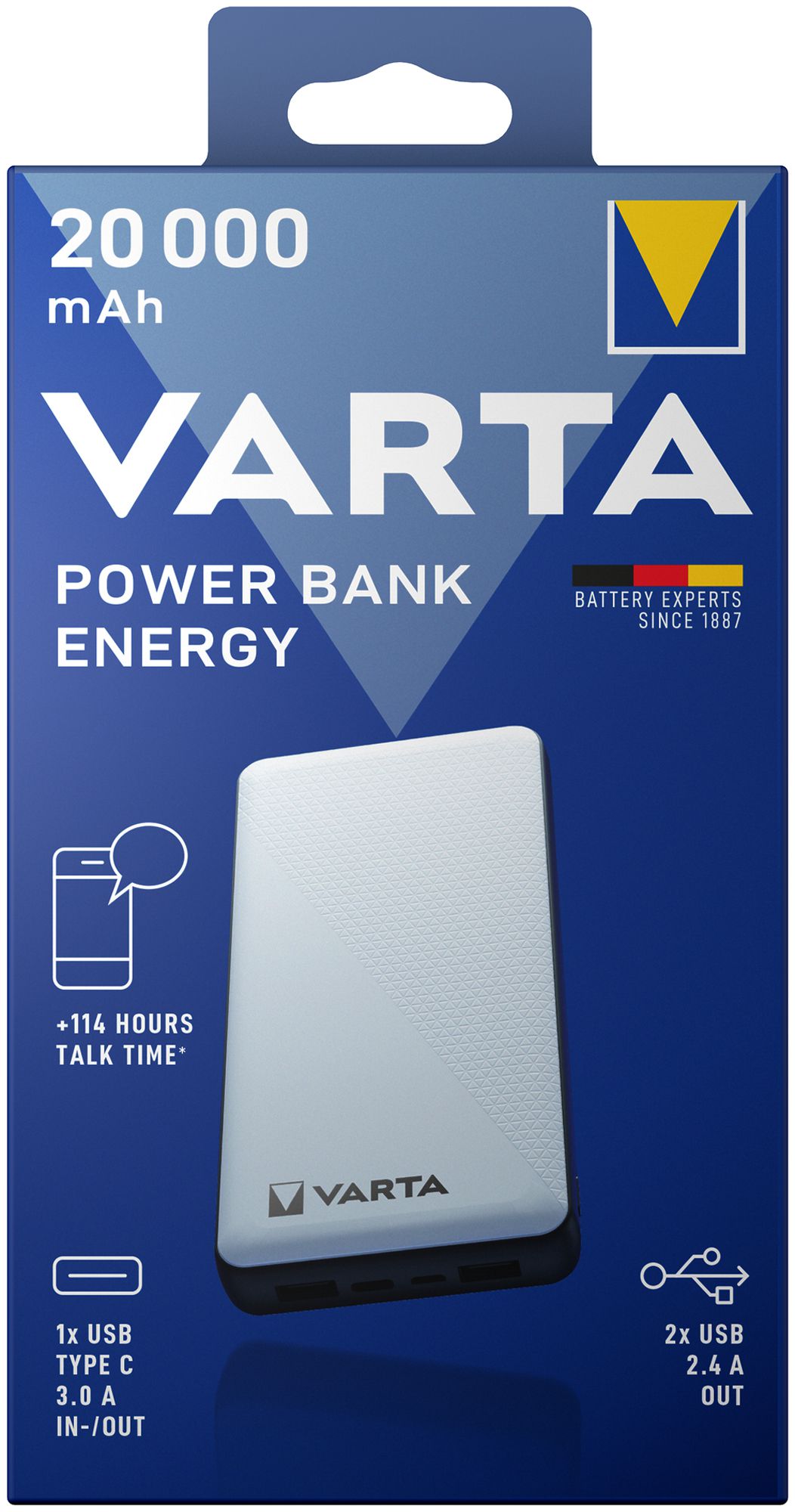 Powerbank mobile VARTA Energy 3.7V/20000mAh