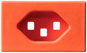 Frontteil Hager 1×Typ 23 FLF orange mit Rastfeder mit Schraubklemmen