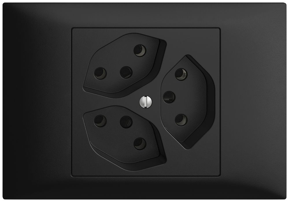 EB-Steckdose EDIZIOdue 3×T13 schwarz
