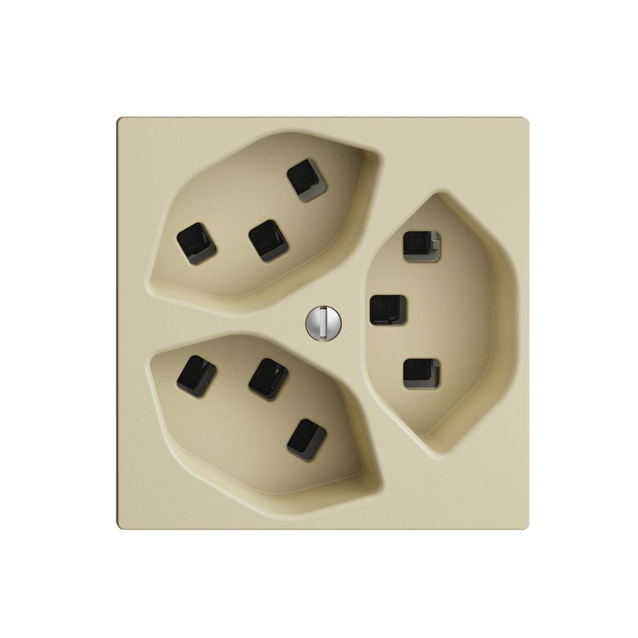 Steckdose 3×T23 EDIZIOdue vanille, 16A, mit Steckklemmen