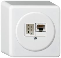 AP-Anschlussdose basico 1×RJ45u+1×TT83 weiss