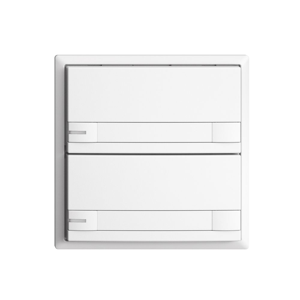 Poussoir univ. ENC 2×2t EDIZIOdue blanc, avec papier+LED