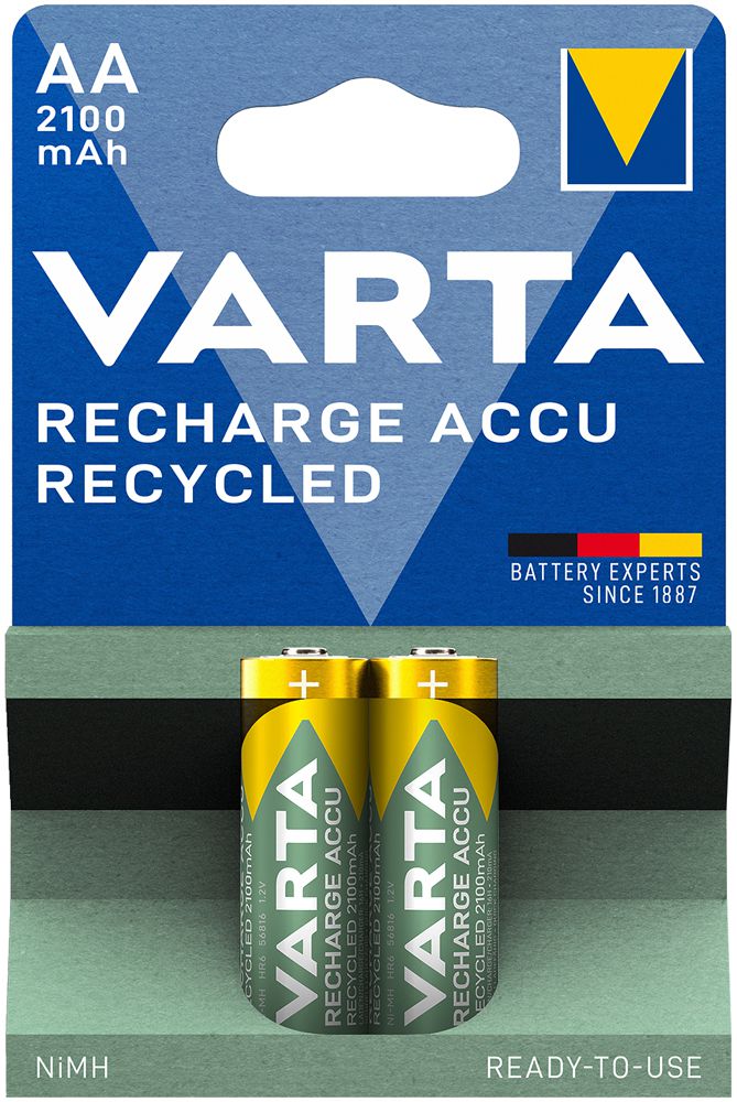 Accu VARTA HR6/AA riciclato 2.1Ah, bilster a 2 pezzi