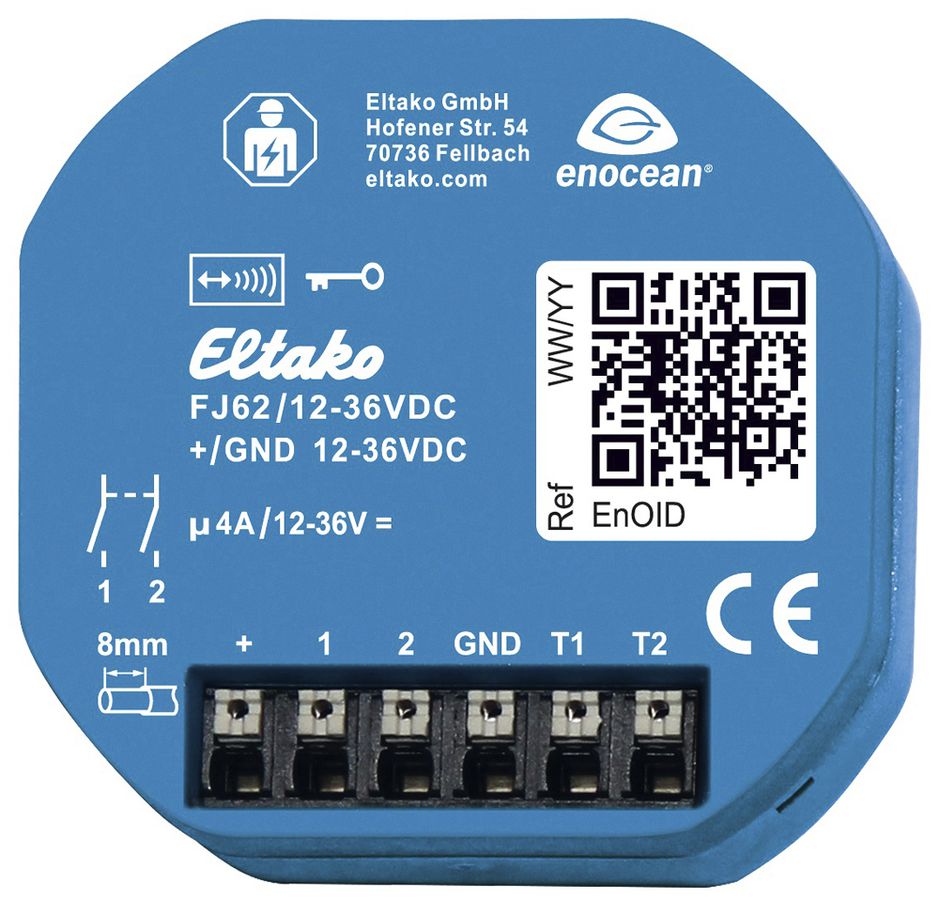 EB-RF-Jalousieaktor Eltako FJ62 1+1 Schliesser 4A 12…36VDC