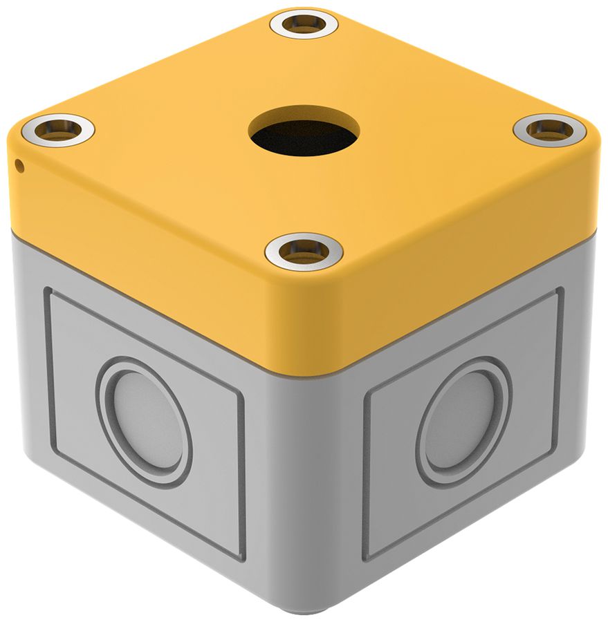 Scatola AP EAO61 p.arresto emergenza, grigio/giallo