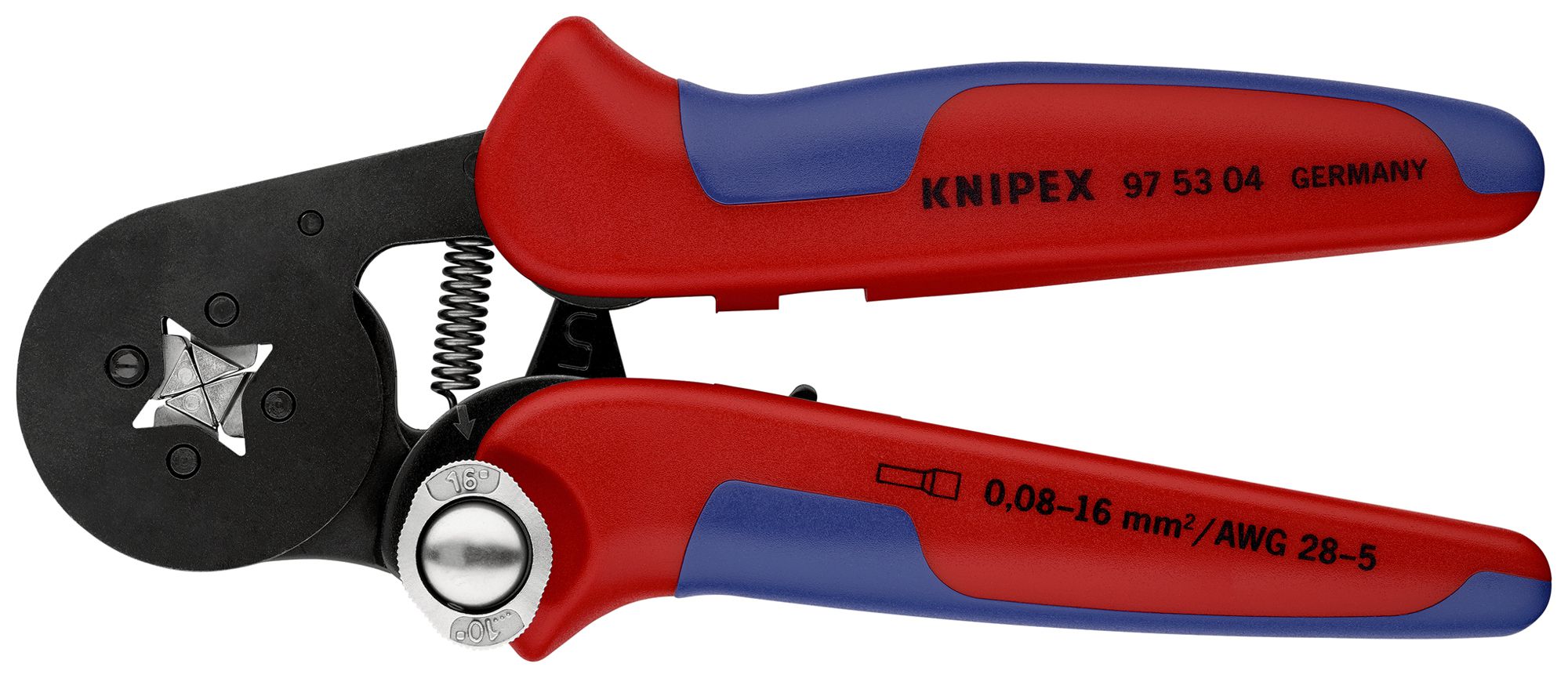Pince à sertir KNIPEX auto-ajustable pour embouts 180mm