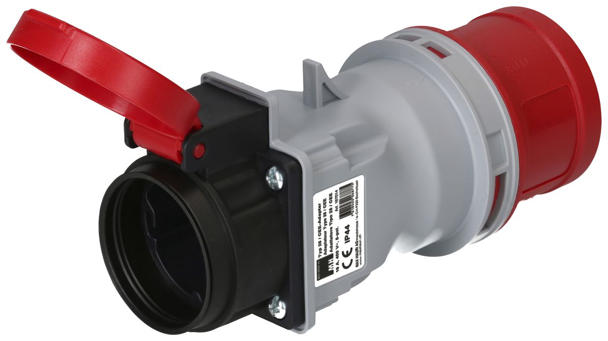 Übergangsstecker MH Stecker CEE 16A/Steckdose Typ 25 rot 400V 16A IP44/IP55