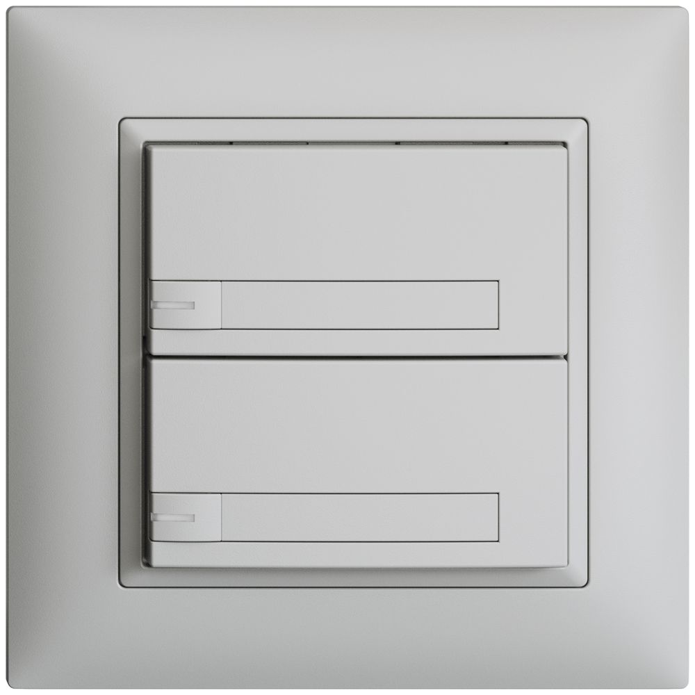 Poussoir ENC KNX 2× EDIZIOdue gris clair RGB avec LED avec insert papier