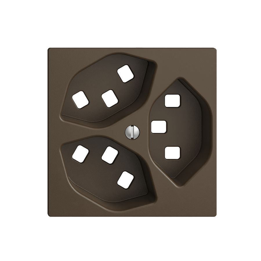 Frontset EDIZIOdue coffee 60×60mm 3×T23